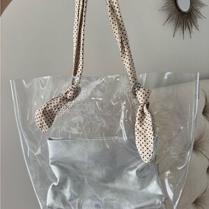 Loeffler Randall PVC Tote Bag with Silver Pouch